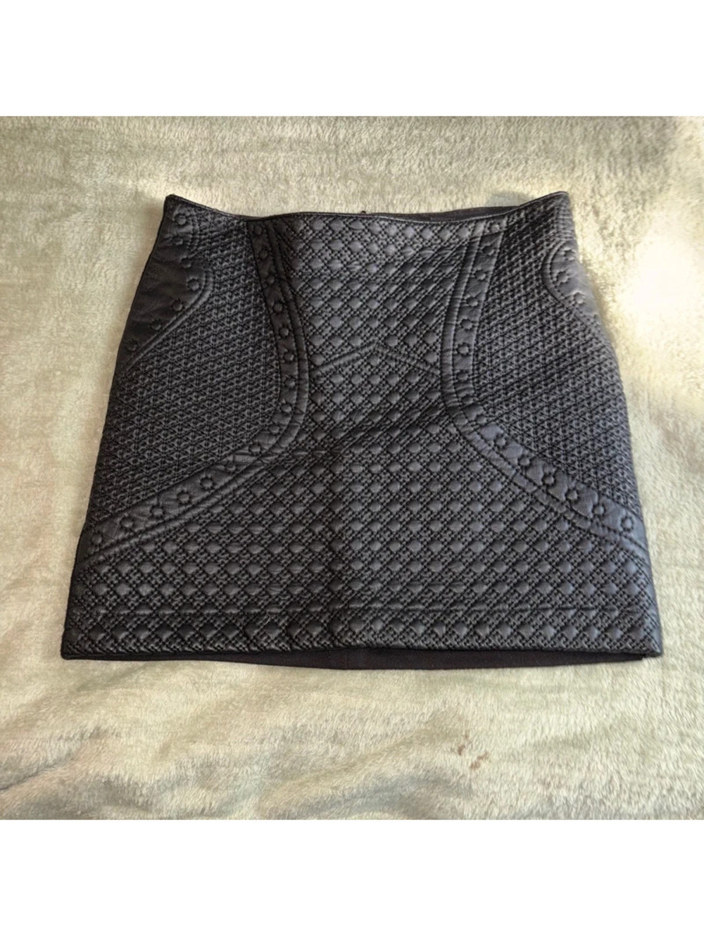forever 21 academia black patterned mini skirt
